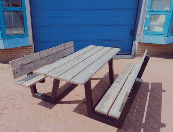 Picknicktafel met metalen onderstel - Afbeelding 2